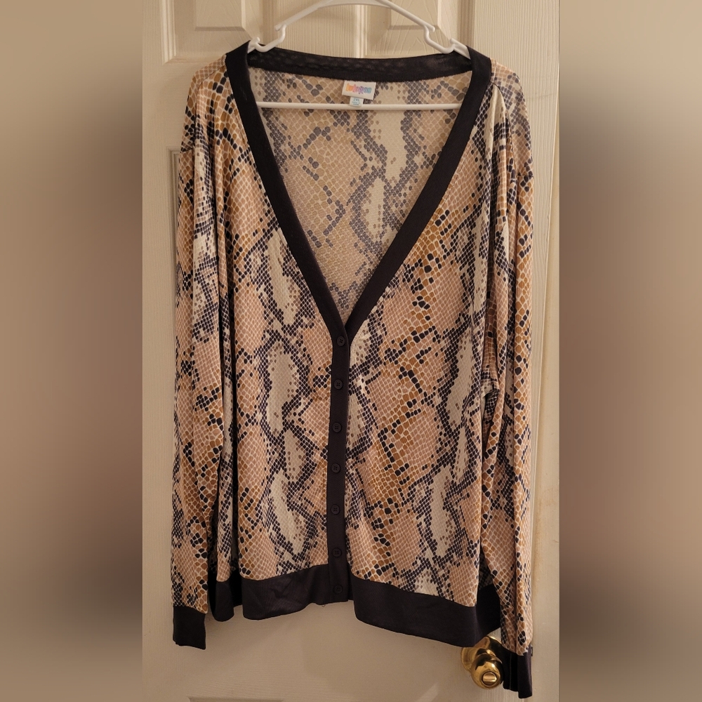 LuLaRoe NWT Cheryl Cardigan Snake Skin Print